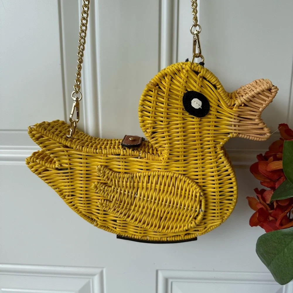MC2 Saint Barth Yellow Wicker Duck Bag - Picture 2 of 9